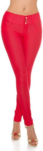 Women's Wide Waistband Jegging - XS/ S / M / L / XL (M, Red)