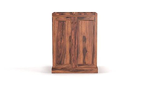 Rajputana Solid Wood Home Bar Furniture Bar Unit in Teak Finish Sheesham Wood by Made Wood