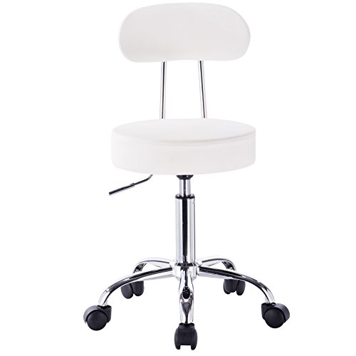 WOLTU-BH34ws-1-Sedia-Ufficio-Scrivania-Sgabelli-con-Schienale-imbottito-Similpelle-Cromato-Regolabile-Girevole-Moderni-Bianco-set-1