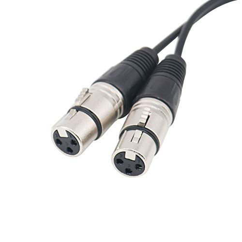 Splitter XLR Cable-Tan QY 3 Pin XLR Splitter Y-Adapter Male to 2 Female DMX Cable, mic preamp, Splitter Patch Cable (0.3m/1ft)
