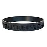 Motivational Silicone Wristbands Custom Embossed Quote, Nothing Is Impossible, Exceed Your Own Expectations. Rubber bands for Fitness, Workouts, Crossfit, Basketball, - Includes 1 Black Wristband