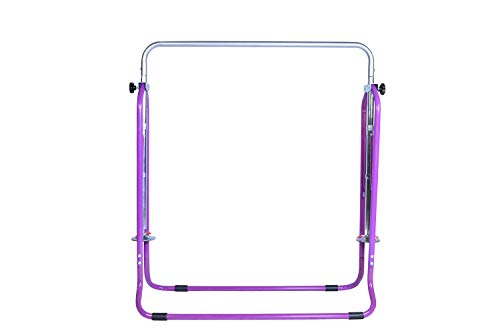 Athletic Bar Expandable Gymnastics Bar Horizontal Kip Bar Junior Training Adjustable Height Jungle Gym Children Folding Training Monkey Bars Climbing Tower Playground Balance Bar Gymnasts Purple - Thumbnail 5