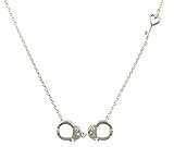 AppleLatte Handcuffs and Heart Key Necklace, Silver Plated Pendant