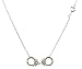 AppleLatte Handcuffs and Heart Key Necklace, Silver Plated Pendant