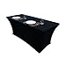 Red Spot Pro Rectangular Stretch Tablecloth 4ft (Black)-Spandex Tight Fit Table Cover for Parties, Trade Shows, Djs, Weddings and Events of All Kinds. (4 Foot)