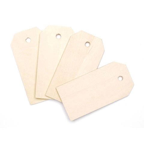 3-1/4" X 1-5/8" Ready to Decorate Unfinished Wood Tags - Package of 8 Blank Wooden Tags for Wine, Decor, Weddings