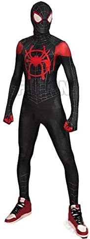 Spider-Man Miles Cosplay Costume Into The Spideverse Costume Adult/Kid 3D Style Red