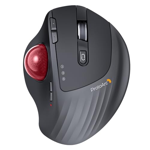 ProtoArc EM01 NL Kabellose Trackball-Maus, 0/20° Verstellbarer Winkel