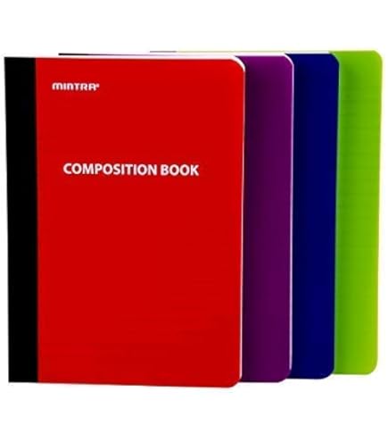 BAZIC 8-Pack Composition Notebooks - Wide Ruled 70 Sheet Poly Cover Writing Journals, Assorted Colors