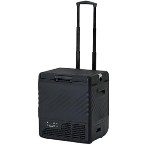 [山善] ポータブル冷蔵庫 冷凍庫 22L コンプレッサー式 (AC/DC 2WAY電源) キャスター付き ブラック YFR-AC22C(B)