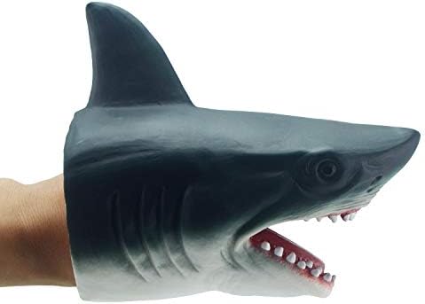 Passionfun Realistic White Shark Hand Puppet | Soft Rubber Shark Role Play Toys Kids Ages 3+