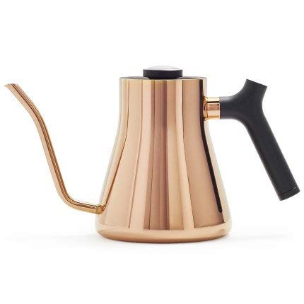 Fellow Stagg Stovetop Pour-Over Kettle For Coffee and Tea, 1.0L, Gooseneck Precision Pour Spout, Built-In Brew Range Thermometer, Counterbalanced Handle (Polished)