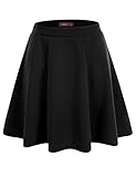 Doublju Womens Basic Versatile Stretchy Flared Skater Skirt