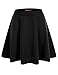 Doublju Womens Basic Versatile Stretchy Flared Skater Skirt