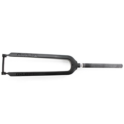 QILEFU Mountain Bike Full Carbon Fibre Bicycle Hard Front Fork Disc Brake MTB 26er 29er Parts (Black, Small)