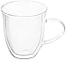BonJour Coffee Insulated Borosilicate Glass Latte Cups, 2-Piece Set, 12-Ounces Each