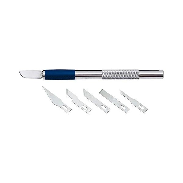 Wedo 78722 Cutter Hobbymesser Set (inklusive 6 verschiedenen Klingen) silber