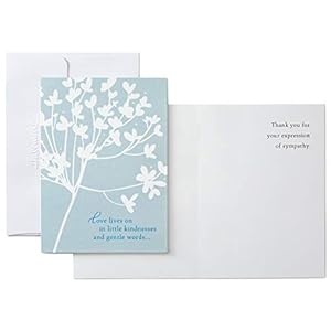Hallmark Pack of 20 Thank You for Your Sympathy Cards, Cherry Blossom (Funeral Thank You Cards)