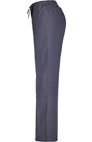 MedPro Women's Unisex Solid Medical Scrub Set V-Neck Top Cargo Pants Steel L