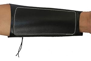 Windfulogo Cow Leather Archery Arm Guard Protector Brace Longbow Hunting Shooting Black