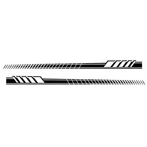 i-VIVIAN Universal Sports Racing Stripe Graphic Stickers and Decals for Truck Auto Car Body Side Door (Black-2) - Thumbnail 6
