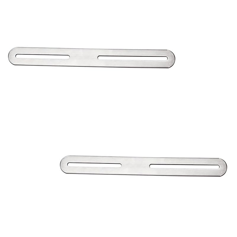 2Pcs Sliver Slotted Brace,Flat Straight Brace Brackets,Adjustable Corner Code,Stainless Steel Flat Slotted Brace Brackets-Double Slots 24*280mm