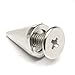 RUBYCA 100 Sets 10MM Silver Color Bullet Cone Spike and Stud Metal Screw Back for DIY Leather-Craft
