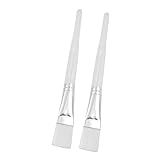 Makeup Clear Plastic Handle Facial Mud Mask Brush 2 Pcs