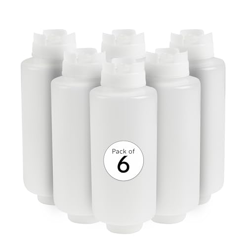 Restaurantware First In First Out 32 Ounce Condiment Squeeze Bottle 6 Refillabl…