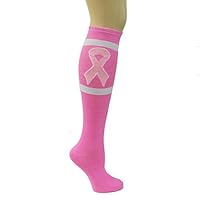 Pink Ribbon Breast Cancer Awareness Knee High Socks Sports Teams Walk