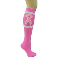 Pink Ribbon Breast Cancer Awareness Knee High Socks Sports Teams Walk