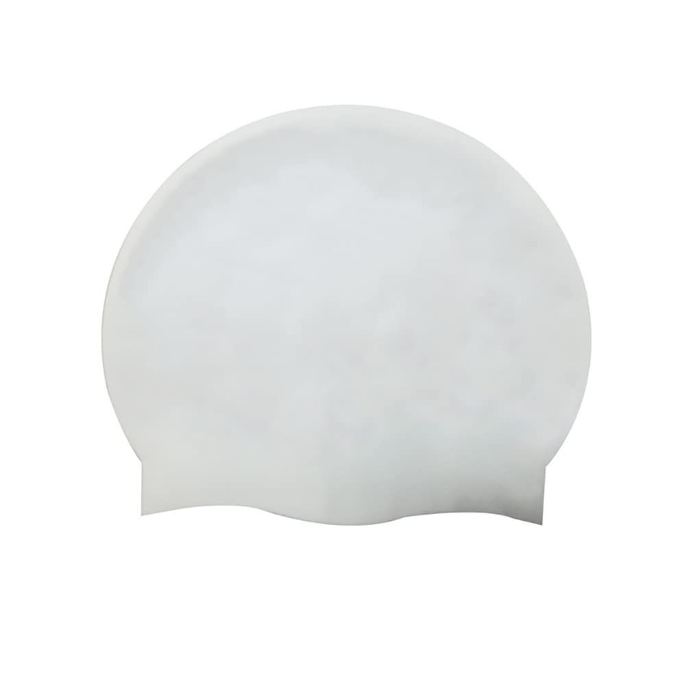 HYCOPROT kids swimming cap 100% silicone swimming hats for boys and girls, Comfortable and Elastic Waterproof Swim Caps,Elastic Swim Hat for Long Hair and Short Hair (white) — image 1