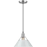 Golden Lighting 3306-M PW-DB Orwell - 1 Light Medium Pendant-8.5 Inches Tall and 10 Inches Wide, Finish Color: Pewter, Shade 