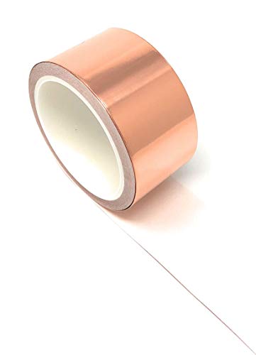 Copper Foil Tape with Conductive Acrylic Adhesive, (2 inch X 34 ft) 2.6 Mil Total Thickness, for Guitar and EMI Shielding, Arts and Crafts, Slug Repellent, Electrical Repairs - Thumbnail 5