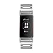 Dsytom Compatible with Fitbit Charge 3 Bands/Charge 3 Band Women Men Small Large,Stainless Steel Replacement Strap Bracelet Wrist Metal Band for Charge 3 Smart Watch(Silver)