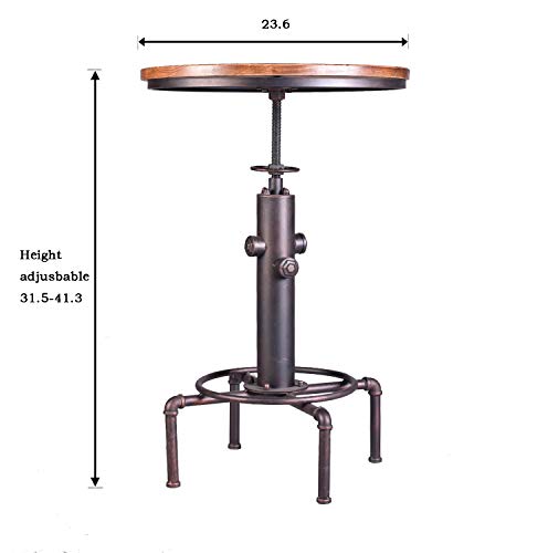 TOPOWER Industrieller Bartisch, 80 - 105 cm, verstellbar, für Kneipen, Küche, Esszimmer, Kaffee, Bistro-Tisch (Bronze) – Bild 3