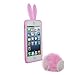 Newstore Cute Lovely Pink Bunny Rabbit Silicone Soft Case Cover Skin for Apple iPhone 5/5S with Furry Tail