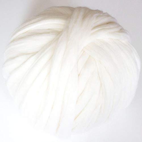 DIRUNEN Merino Wool Yarn Big Chunky Yarn Super Wool Roving Extreme Arm Knitting Giant Chunky Knit Blankets Throws White 8 lbs
