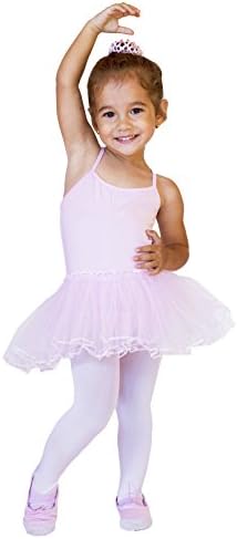 Girls Skirted Dance Leotard | Spaghetti Straps and Tutu Skirt | for Dance, Tumbling, Ballet or Gymnastics