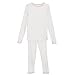 Cuddl Duds Girls Long Sleeve Crew Neck and Pant Thermal Set-White, M (7-8)