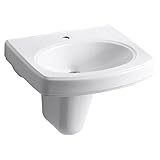 KOHLER K-2035-1-0 Pinoir Wall-Mount Bathroom Sink with Single-Hole Faucet Drilling, White
