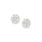 Sterling Silver Polished Celtic Knot Post Back Earrings (10MM Long x 9MM Wide)
