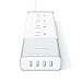 Satechi Aluminum 4-Outlet Home/Office Power Strip with 4.5 ft. Cord and 4 USB Charging Ports for iPhone 6 Plus/6/5S/5C/5/4S, iPad Air/Mini Retina/3/2/1 (Silver)