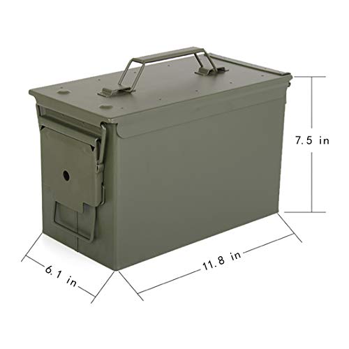 HARDROCK 50 AMMO Can Waterproof Metal Army Green Ammo Box Steel For