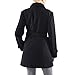 alpine swiss Keira Womens Black Wool Double Breasted Belted Trench Coat Small