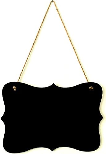 Leofan Wooden Message Board Double Sided Vintage Style Chalkboard BlackBoard with Hanging String (25L×35W)