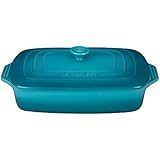 Le Creuset Stoneware Covered Rectangular Casserole, 12.5 by 8.5-Inch, Caribbean