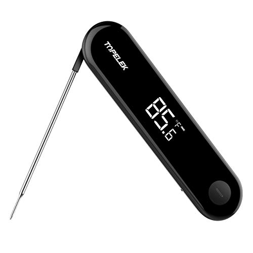Rechargeable IPX7 Waterproof Thermometer, TOPELEK Digital Cooking Thermometer, 3 Second Instant Read-out, Multi-functional Touch Control, Meat Thermometer For Kitchen, BBQ, Food