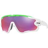 Oakley Men's Jawbreaker Polarized Iridium Rectangular Sunglasses, Green Fade, 31 mm