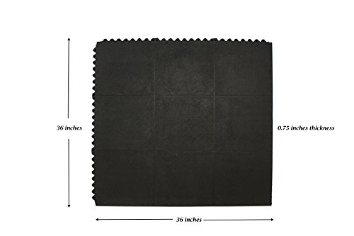 Envelor Home and Garden Puzzle Exercise Mat, Rubber Interlocking Tiles, Protective Flooring for Gym Equipment and Cushion for Workouts, Garage Tiles, Gym Floor (36 x 36, Solid Interlocking Gym Mat) - Thumbnail 2